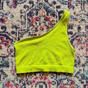 Neon Green One-Shoulder Full Tilt Bralette Size Medium